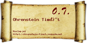 Ohrenstein Timót névjegykártya